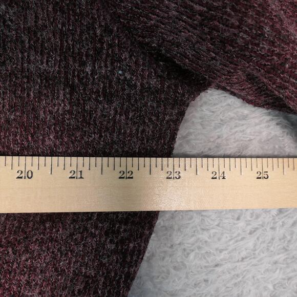 Band Of Gypsies Sweater Womens Medium Burgundy V Neck Balloon Sleeve Fuzzy Soft - Picture 6 of 9